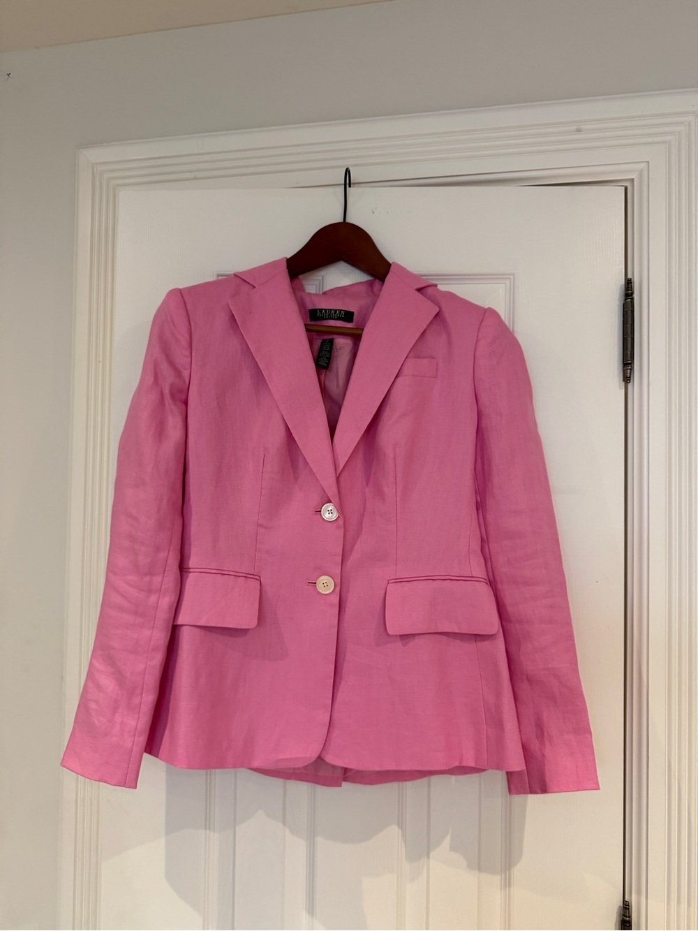 Lauren Ralph Lauren Hot Pink Linen-Blend Blazer size 2P